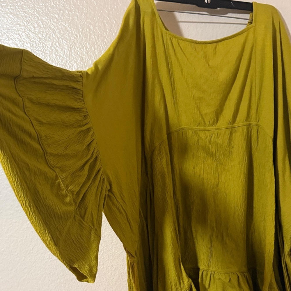 Fp beach el mar super oversized boxy fit mustard yellow Midi Dress Sz medium M - Picture 3 of 9